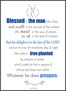 Blessed is the man printable for boy's room or card!
