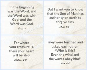 FREE printable scripture cards for the 100 Days with Christ Bible study and journal.