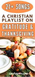 A christian playlist of songs for thanksgiving and gratitude